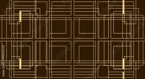 Art Deco Geometric Pattern with Golden Lines on Dark Background