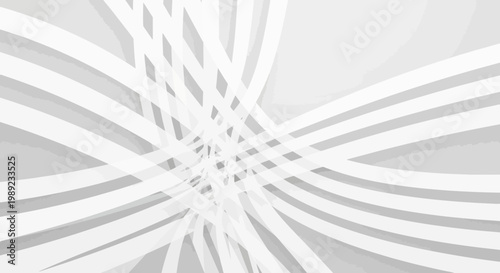 Abstract White Background with Intersecting Curved Lines and Soft Shadows