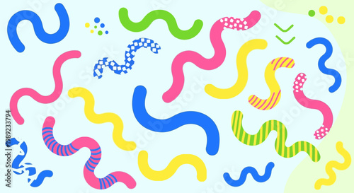 Colorful Abstract Wavy Line Pattern Background