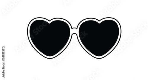 Heart shaped sunglasses with a bold black frame a striking silhouette