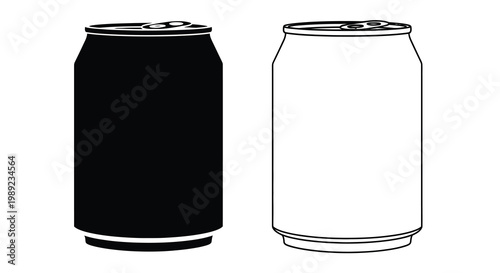 Two soda cans in contrasting tones a striking silhouette