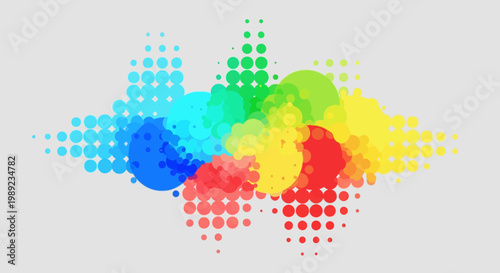 colorful dots, vibrant halftone pattern
