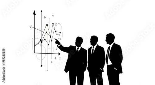 Businessmen looking at financial graph.