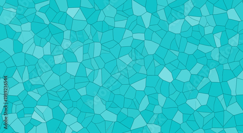 Abstract Turquoise Geometric Voronoi Pattern Background