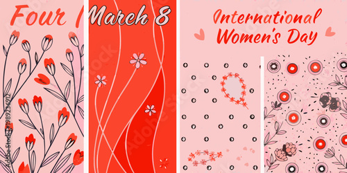 International women s day celebration with floral designs and vibrant colors