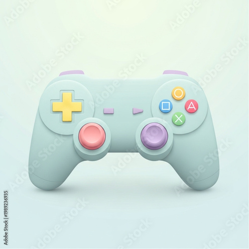 Pastel Game Controller with Colored Buttons.