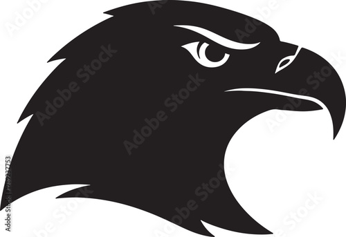 Striking black eagle head design with an open beak a powerful graphic silhouette
