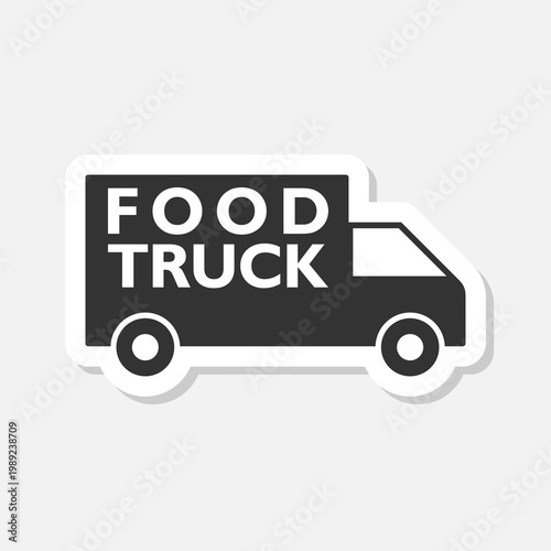 Food truck icon sticker isolated on gray background