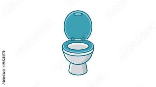 Toilet bowl with open lid.