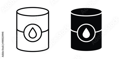Fuel barrel icon set, isolated on white background flat vectors