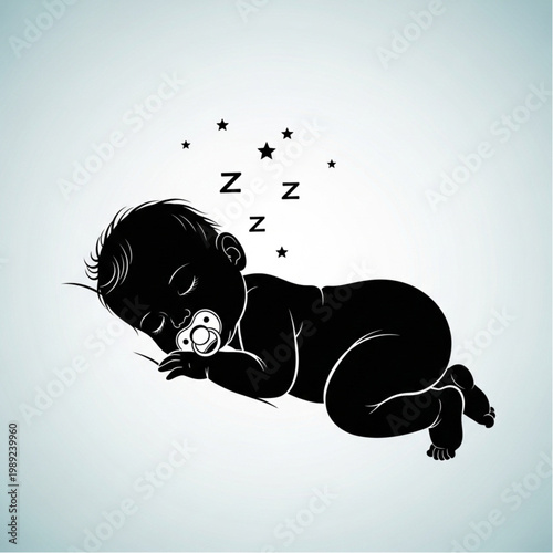 Sleeping Child with Stars and Dreaming.