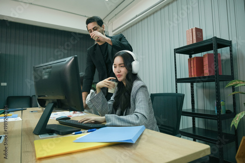 Business people and colleagues are working in the office.