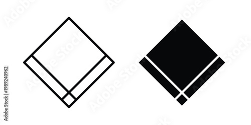 Handkerchief icon set, isolated on white background flat vectors