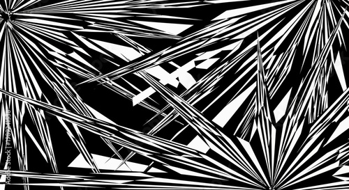 Abstract Black and White Geometric Sharp Spiky Pattern