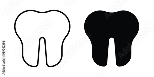 Human teeth icon set, isolated on white background flat vectors
