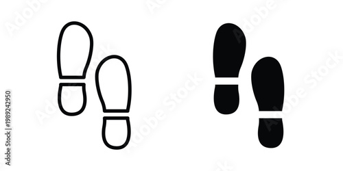 Imprint soles shoes icon set, isolated on white background flat vectors