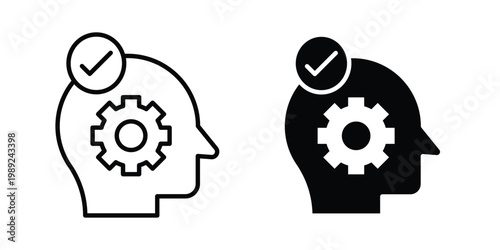 Interpretation icon set, isolated on white background flat vectors