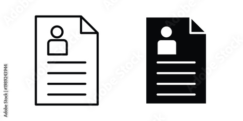 Job resume icon set, isolated on white background flat vectors