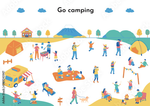 アウトドアを楽しむ人たち