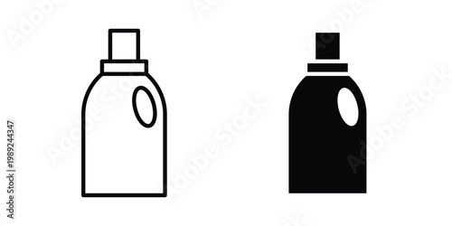 laundry detergent bottle icon set, isolated on white background flat vectors