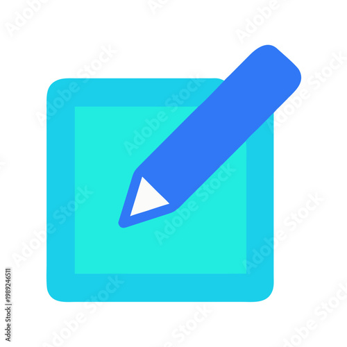 Free Download Icon of a pen writing on a square with rounded edges isolated - GFXLoad