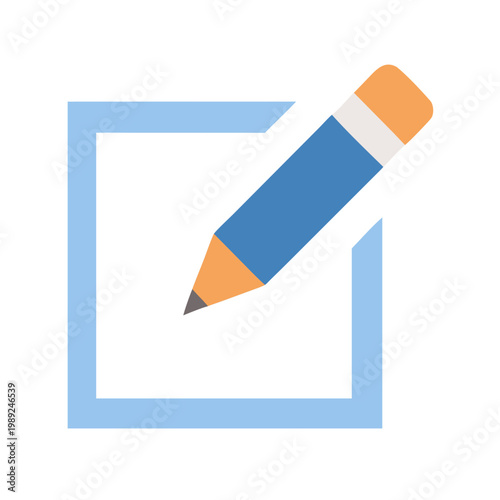 Free Download Pencil writing or drawing in a check box flat design vector illustration - GFXLoad