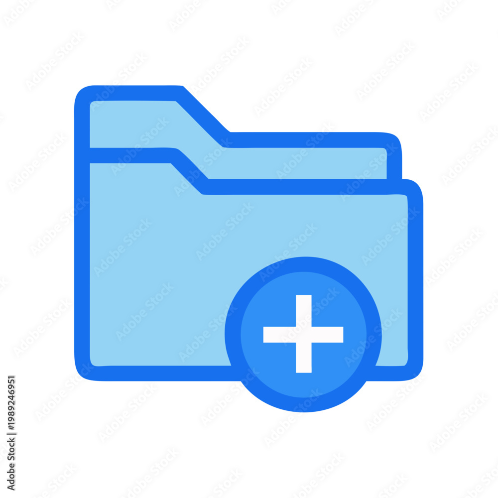 Fototapeta premium New folder creation symbol with plus sign for file organization and data management
