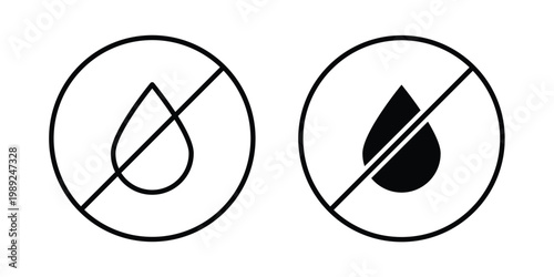 Oil free icon set, isolated on white background flat vectors