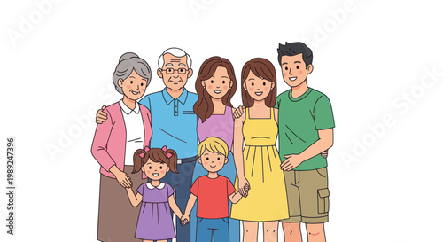 Happy Multigenerational Family Posing Together
