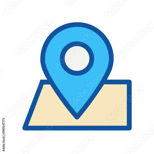 Digital map pointer icon representing location or navigation with black background