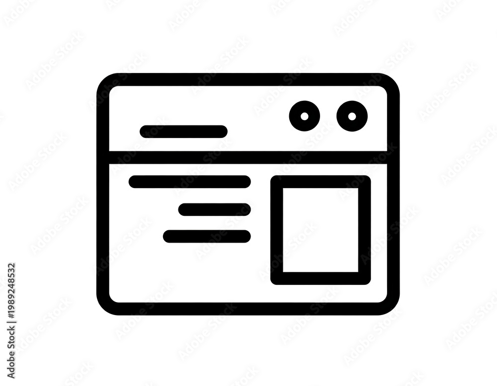 Fototapeta premium A simple black and white graphic of a browser window