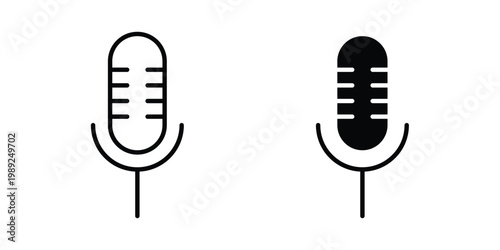 Podcast icon set, isolated on white background flat vectors