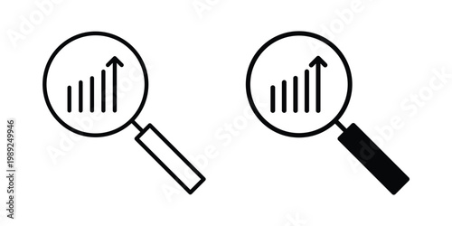 Predictive analytics icon set, isolated on white background flat vectors