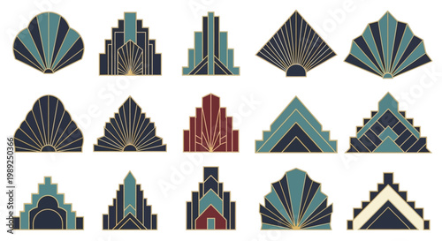 Art Deco Geometric Decorative Elements Set