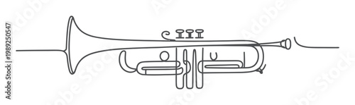 Brass Trumpet Vector Illustration