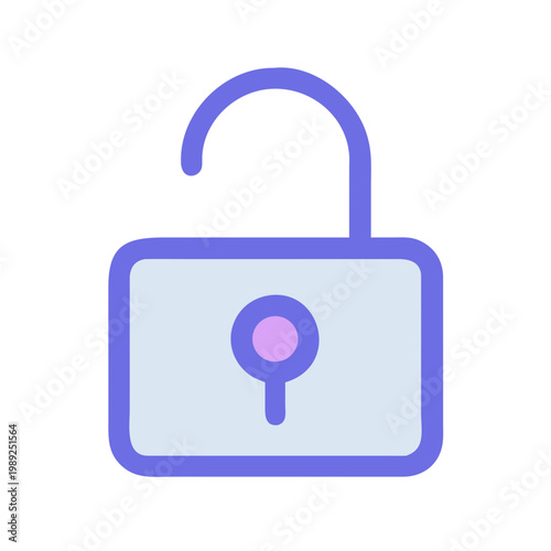 Open padlock icon on black background representing safety and digital security systems