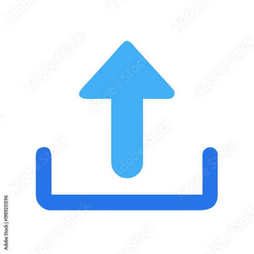 Simple blue upload icon on a black background, ideal for web and app design