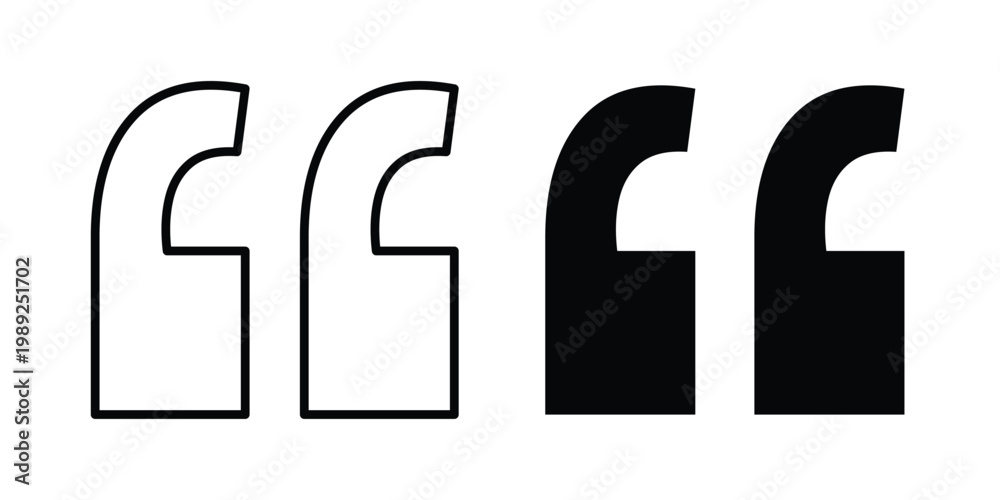 Fototapeta premium Quote Mark icon set, isolated on white background flat vectors