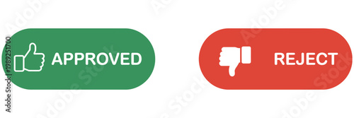 Approved Rejected Icons Check Mark Cross Yes No Validation Status Decision Vector Illustration Design Isolated Background
