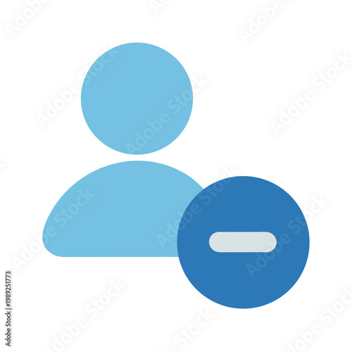 Delete User Account Icon on Black Background for UI Design and Application