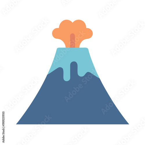 Stylized Volcano Illustration Against Black Background Showcasing Natural Force and Geological Activity