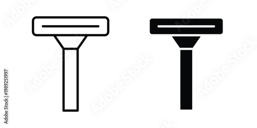 Razor Icon set, isolated on white background flat vectors
