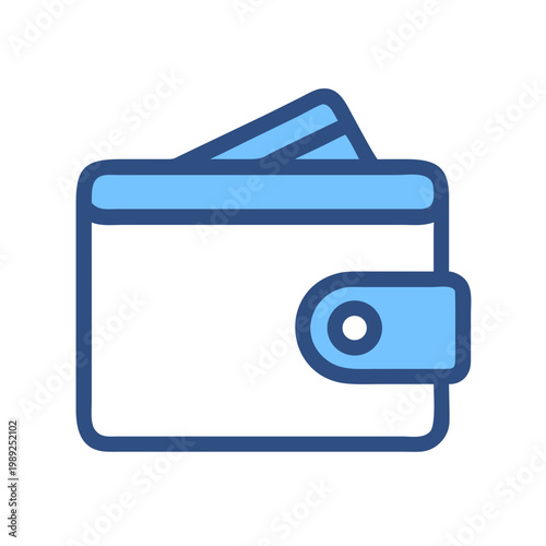 Illustration of a blue wallet, symbolizing finances and money management on a black background