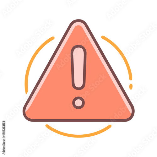 Warning Sign Icon Design in Flat Style with Exclamation Mark