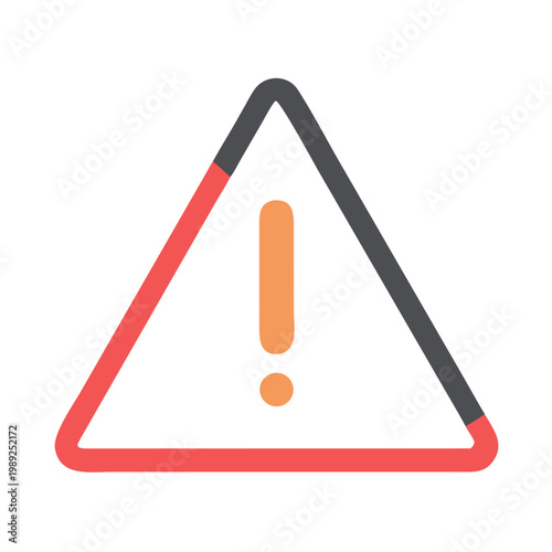 Modern minimalist hazard warning sign with geometric shapes and bright colors