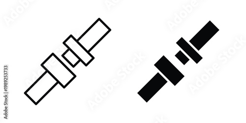 Seat Belt icon set, isolated on white background flat vectors