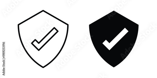 secure shield icon set, isolated on white background flat vectors