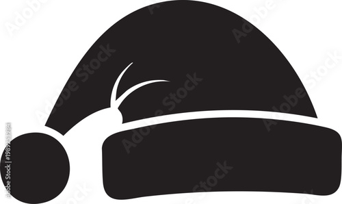 Traditional festive holiday hat with a pom pom attached to its tip