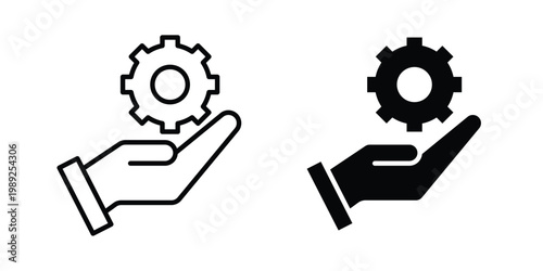 Service icon set, isolated on white background flat vectors