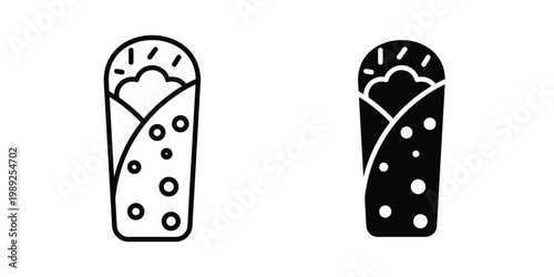 Shawarma icon set, isolated on white background flat vectors